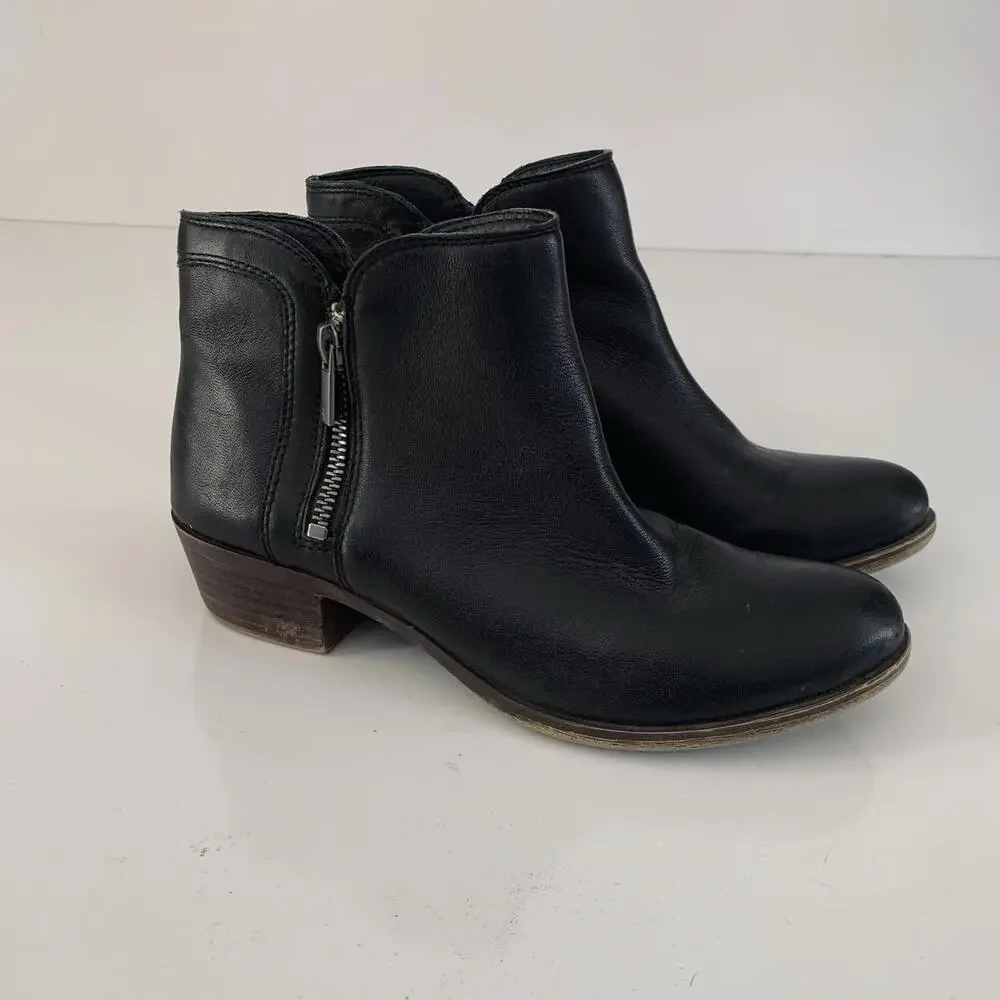 Lucky Brand Breah Double Zipper bootie Stacked Heel Brown Suede Ankle Boot 7.5 - Picture 6 of 9